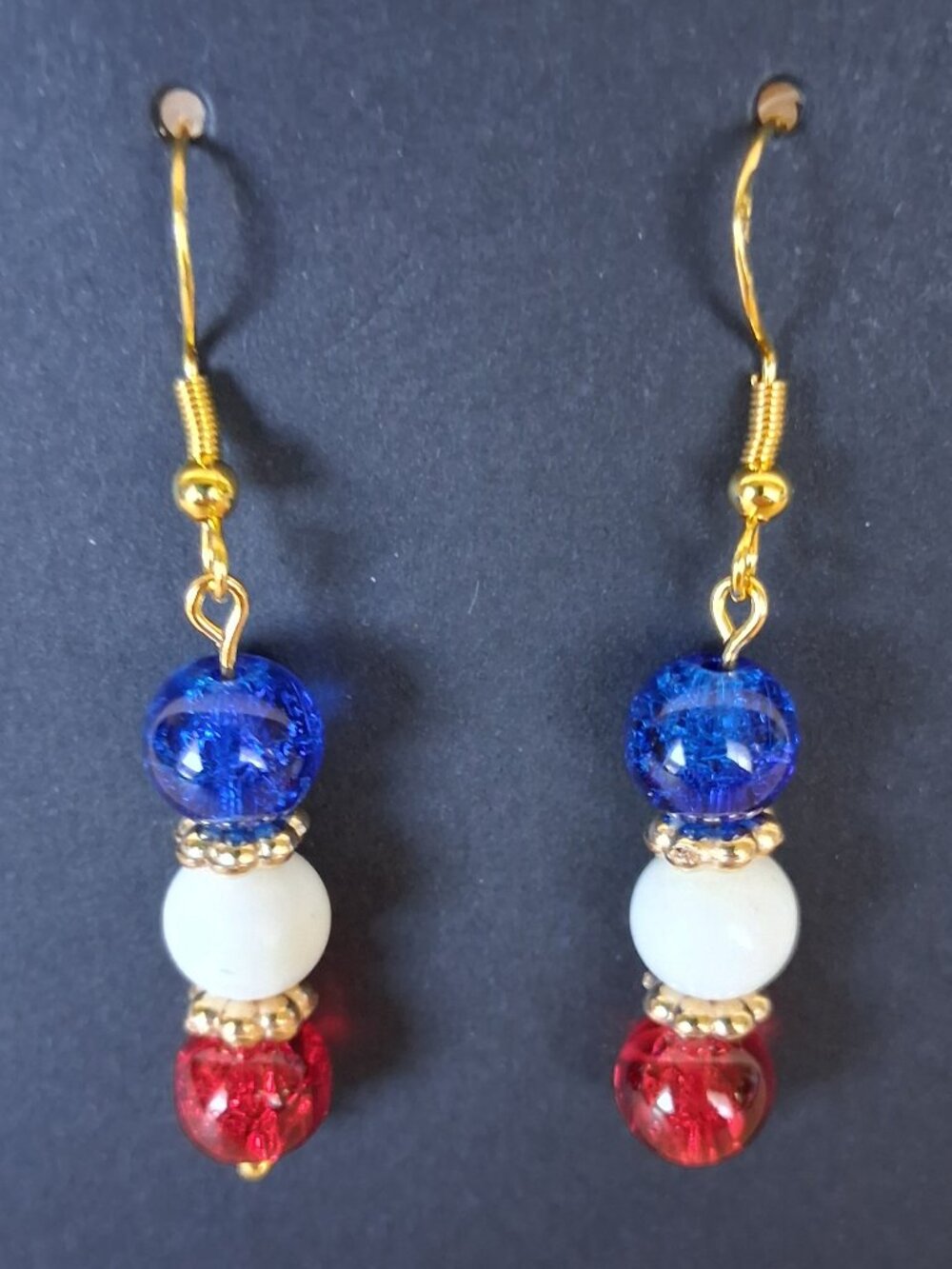 Homemade patriotic pierced earrings